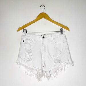 KANCAN White Distressed High Rise Denim Shorts Women’s Size 9 / 28